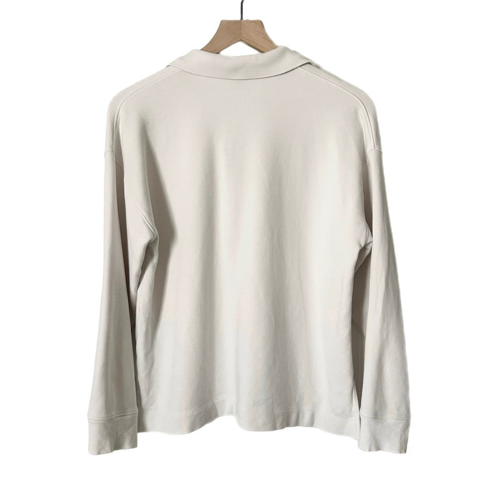 AYR The Cool Polo Shirt Pullover Pima Cotton Modal Seashell White Ivory Medium - Picture 3 of 6